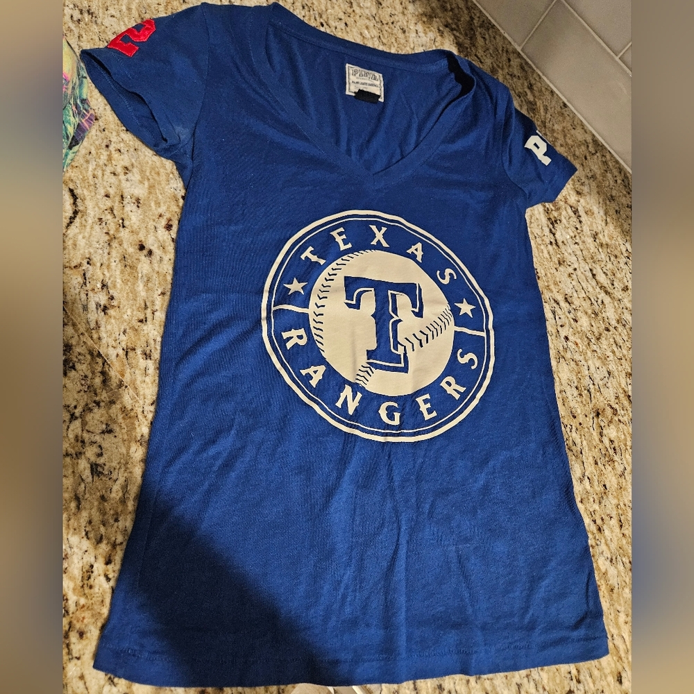 Texas Rangers Blue V-Neck Victoria Secret T-Shirt